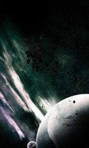 Preview wallpaper planet, space, satellite, outer space