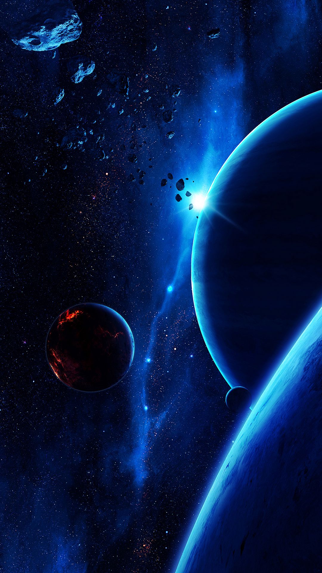 Space wallpaper banner background. Stunning view of a cosmic galaxy with  planets and space objects. Elements of this image furnished by NASA,  generate ai 24352444 Stock Photo at Vecteezy