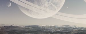 Preview wallpaper planet, space, snow, winter, surface
