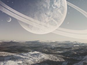 Preview wallpaper planet, space, snow, winter, surface