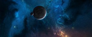 Preview wallpaper planet, space, starry sky, universe, galaxy, nebula