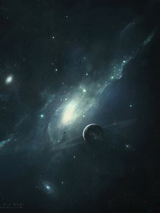 Preview wallpaper planet, space, stars, universe, art
