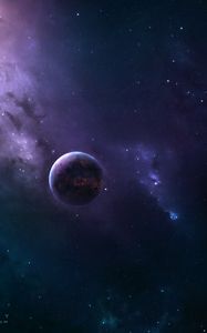 Preview wallpaper planet, space, stars, milky way, shine, dark