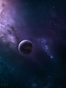 Preview wallpaper planet, space, stars, milky way, shine, dark