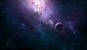 Preview wallpaper planet, space, stars, milky way, shine, dark