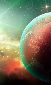 Preview wallpaper planet, space, stars, shine, universe