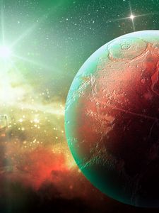 Preview wallpaper planet, space, stars, shine, universe