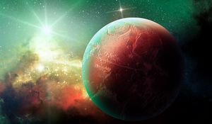 Preview wallpaper planet, space, stars, shine, universe