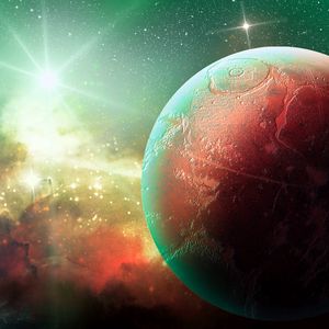 Preview wallpaper planet, space, stars, shine, universe