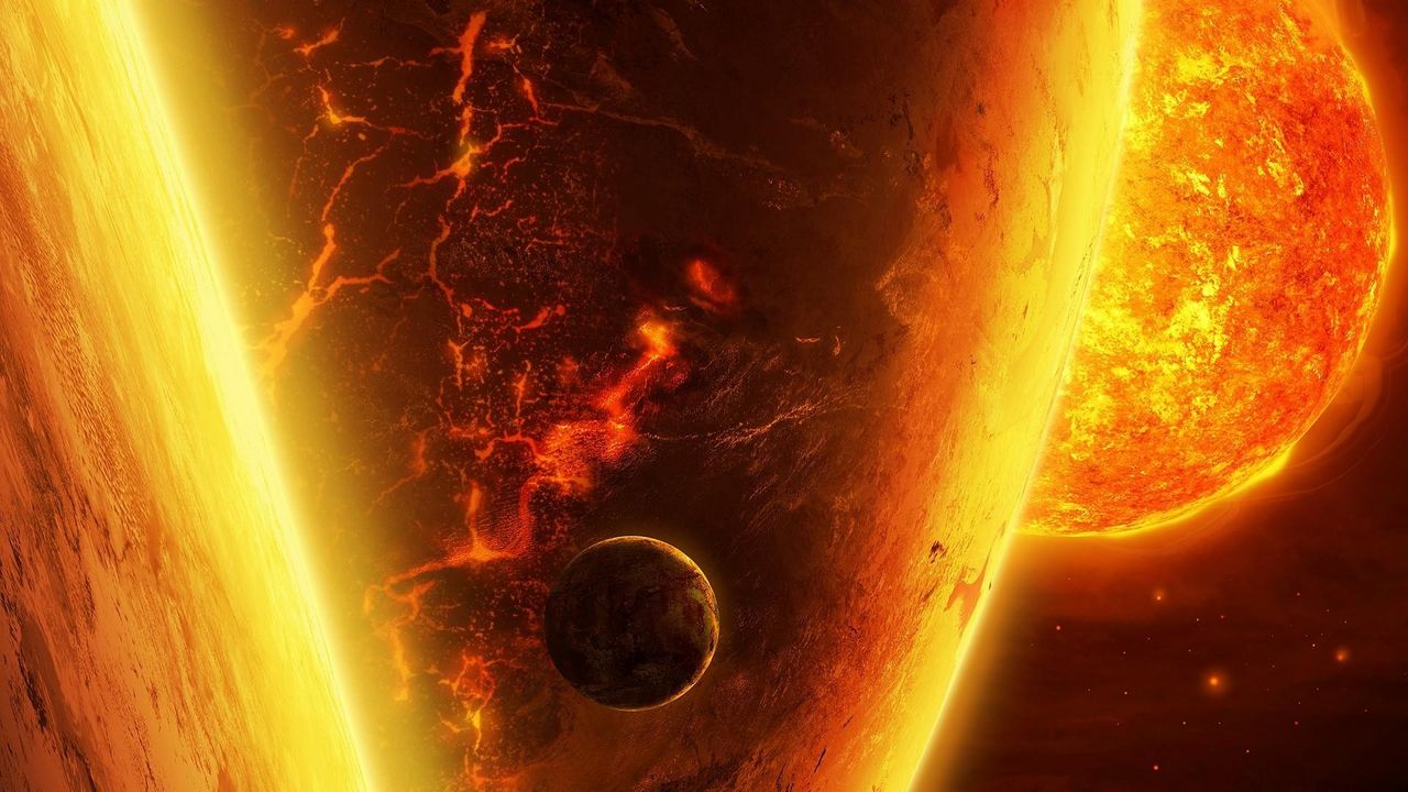 Wallpaper planet, space, sun, radiation