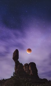 Preview wallpaper planet, starry sky, rock