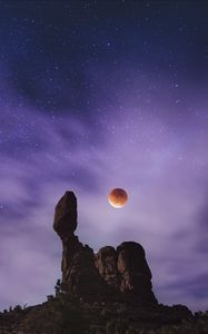 Preview wallpaper planet, starry sky, rock