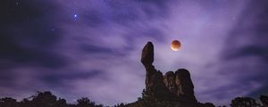 Preview wallpaper planet, starry sky, rock