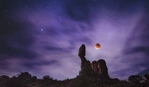 Preview wallpaper planet, starry sky, rock