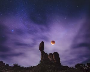 Preview wallpaper planet, starry sky, rock