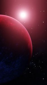 Preview wallpaper planet, stars, glow, space