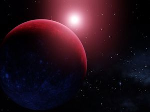 Preview wallpaper planet, stars, glow, space