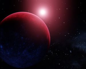 Preview wallpaper planet, stars, glow, space