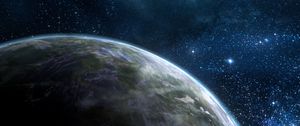 Preview wallpaper planet, stars, glow, space, universe