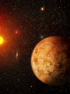 Preview wallpaper planet, stars, shine, space, universe