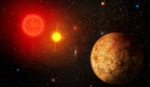 Preview wallpaper planet, stars, shine, space, universe