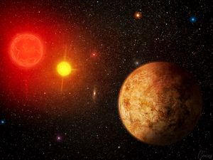 Preview wallpaper planet, stars, shine, space, universe