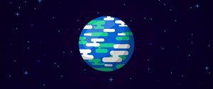 Preview wallpaper planet, stars, space, art, vector