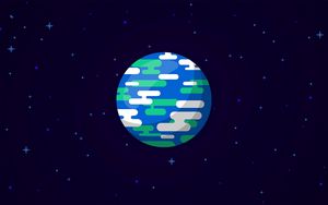 Preview wallpaper planet, stars, space, art, vector