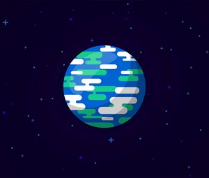 Preview wallpaper planet, stars, space, art, vector