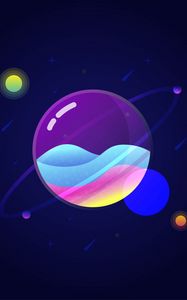 Preview wallpaper planet, stars, vector, space, art