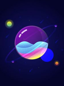 Preview wallpaper planet, stars, vector, space, art