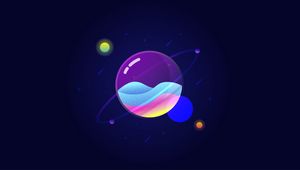 Preview wallpaper planet, stars, vector, space, art