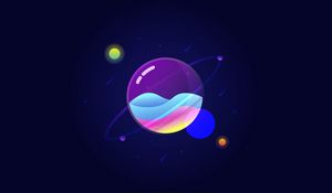 Preview wallpaper planet, stars, vector, space, art