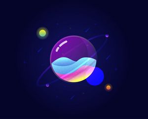 Preview wallpaper planet, stars, vector, space, art