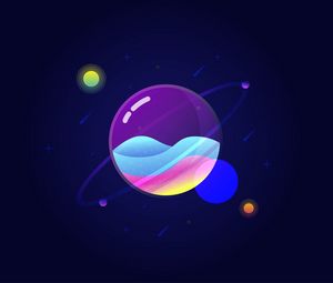 Preview wallpaper planet, stars, vector, space, art