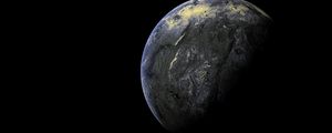 Preview wallpaper planet, surface, dark, shadow, space