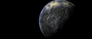 Preview wallpaper planet, surface, dark, shadow, space