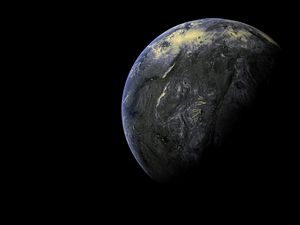 Preview wallpaper planet, surface, dark, shadow, space