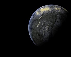 Preview wallpaper planet, surface, dark, shadow, space