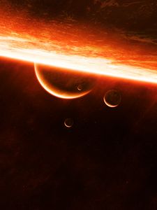 Preview wallpaper planet, surface, glow, space, light