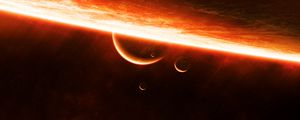 Preview wallpaper planet, surface, glow, space, light