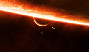 Preview wallpaper planet, surface, glow, space, light