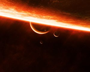 Preview wallpaper planet, surface, glow, space, light