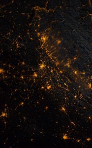 Preview wallpaper planet, surface, glow, space, dark