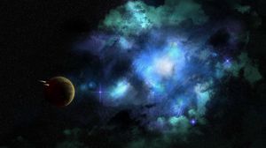 Preview wallpaper planet, universe, stars, nebula, light