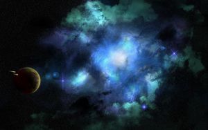 Preview wallpaper planet, universe, stars, nebula, light