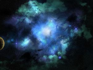 Preview wallpaper planet, universe, stars, nebula, light