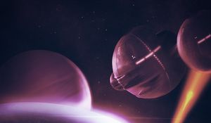 Preview wallpaper planets, aliens, ufo, glow, space