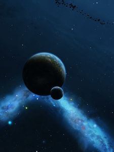 Preview wallpaper planets, asteroids, nebula, galaxy, space