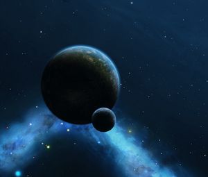 Preview wallpaper planets, asteroids, nebula, galaxy, space